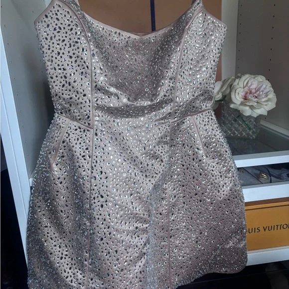 Elegant Cream Rhinestone Dress - Babyboo - Picture 3 of 5